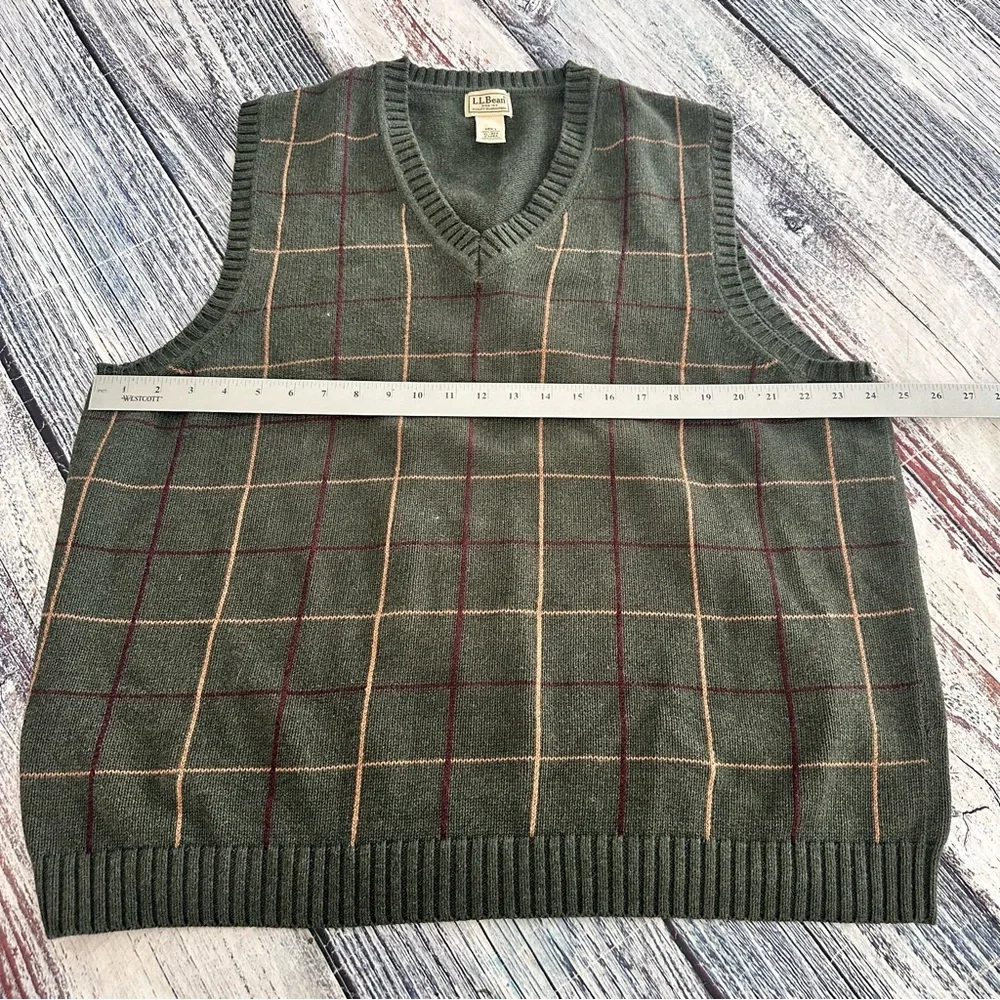 Vintage L.L. Bean Cotton Plaid Sweater Vest